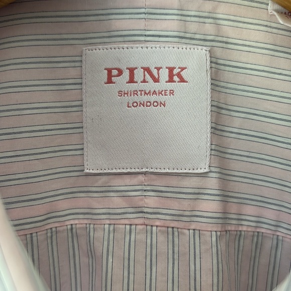 THOMAS PINK  Light Pink Dress Shirt size 17 neck slim fit. - Picture 2 of 8